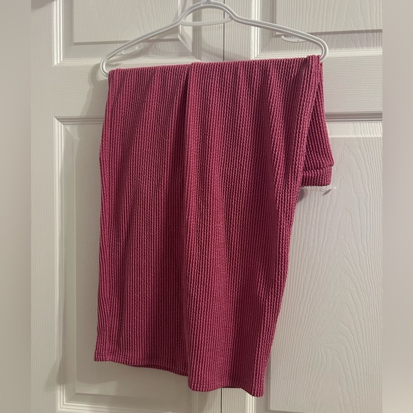 Pink Ribbed Women's 2 Piece Set - Picture 2 of 2